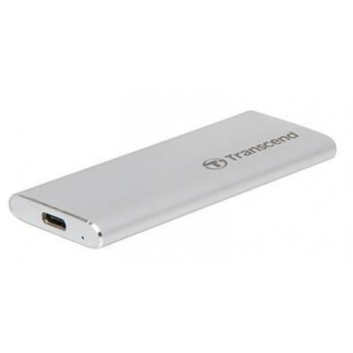 Твердотельный диск 120GB Transcend ESD240C, USB3.1 Gen 2, Type-C, метал, серебро, [R/W - 520/460 MB/s]